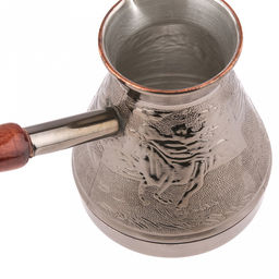 Турка медная 400мл "Степь", д9см, h10,9см, s0,8мм, деревянная ручка, "Символ 2026 года" (Россия)