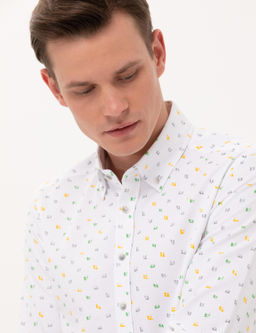 Рубашка Pierre Cardin Slim Fit светло-зеленая с длинным рукавом