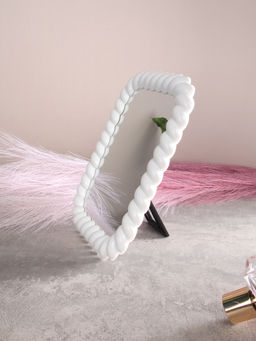 Зеркало настольное 17х22 см / 2365 /уп 72/ пластик (Белый)