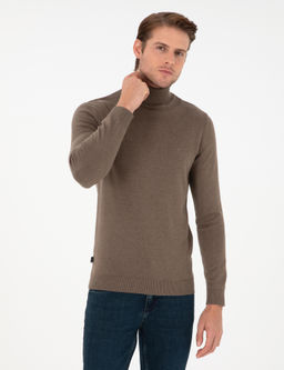 Vizon Melanj Slim Fit Bal_k__ Yaka Basic Triko Kazak