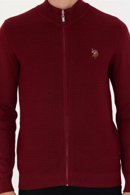 U. S. Polo Assn / Мужской бордовый базовый трикотажный кардиган - U.s. polo assn фото 6