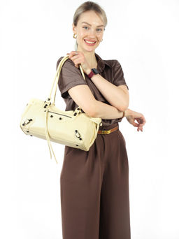 LACCOMA сумка АЛ3093-светло желтый натуральная кожа хлопок