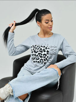 Лонгслив Лео женский серый - София фото 25