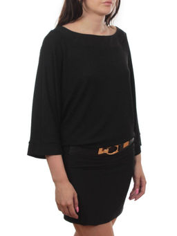 9801 BLACK Платье женское (90% полиэстер, 10% эластан)