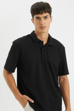 New Regular Fit Basic Duz K?sa Kollu Polo Tisort