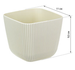 Кашпо Пиканто 110*110мм 0,65л Белый ротанг арт.М3208