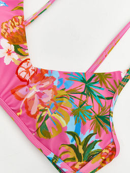 ??kar?labilir Pedli ?i?ekli Kad?n Bikini ?st?