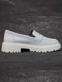 03-PDD178-1 GRAY WHITE Лоферы женские (натуральная кожа)