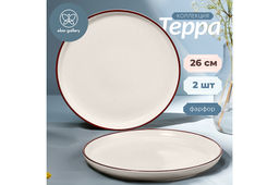 Набор 2 тарелок с прямым бортом 26,5*26,5*3 см Терра - Elan gallery фото 8