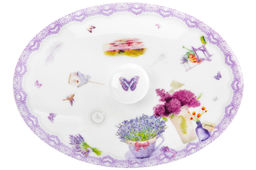 Жюльенница-кокотница 250 мл 16*10*8 см Лаванда с крышкой, NEW BONE CHINA - Elan gallery фото 6