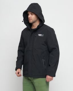 Куртка спортивная мужская большого размера черного цвета 88676Ch - Wonderrman фото 13