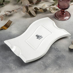 Блюдо Wilmax, 26×17.5 см, фарфор, белое