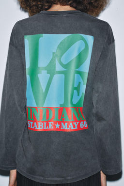 WASHED LONG SLEEVE T-SHIRT - Zara фото 4