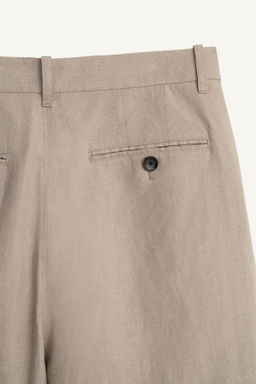 BERMUDA CRUZADA WIDE FIT 100% LINO / Beige - Zara фото 9