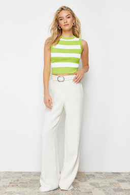 Sar? Crop Cizgili Ince Bluz TWOSS22BZ1173