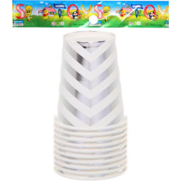 Стакан бумажный 0,2л в наборе 10 шт "Зигзаг", серебро