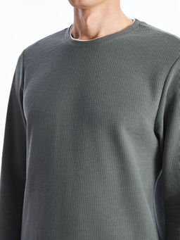 Bisiklet Yaka Uzun Kollu Erkek Sweatshirt