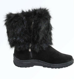 Сапоги Унты натуральная замша, натуральная овчина короткие с замком, пушистые,