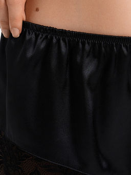 Комплект домашний женский черный с кружевом