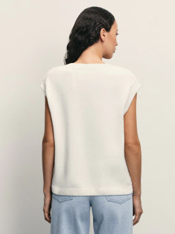 Топ из ажурной вязки из хлопка / Zarina  фото 5