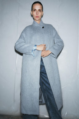 STRAIGHT COAT WITH MANTECO WOOL ZW COLLECTION