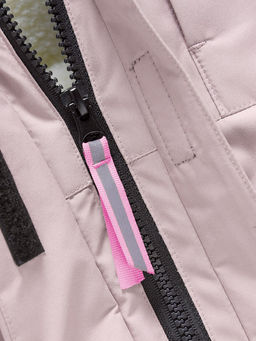 Парка зимняя подростковая для девочки с капюшоном и мехом розового цвета 9532R - Valianly фото 15