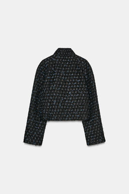 METALLIC THREAD TEXTURED CROSSOVER JACKET - Zara фото 6