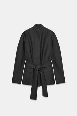 ZW COLLECTION WOOL BLEND KIMONO BLAZER - Zara фото 7