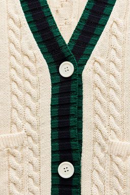 CABLE KNIT CARDIGAN - Zara фото 4
