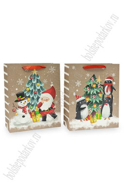 Пакет Новогодний 26*32*12 см (12 шт) SF-7569, микс №41 - Больше подарков фото 2