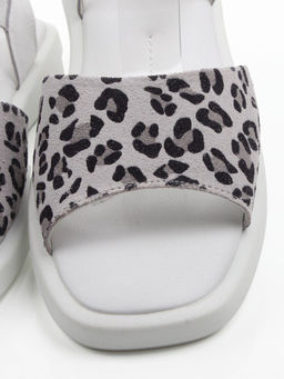 08-PEXL225-1 WHITE/LEOPARD Босоножки женские (натуральная кожа, натуральная замша)