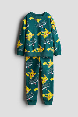 Conjunto estampado de 2 piezas en tejido sudadera