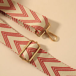 Ручка для сумки Стрелки тройные, с карабинами, 139 3 3,8 см, цвет белый/красный - Арт узор фото 3