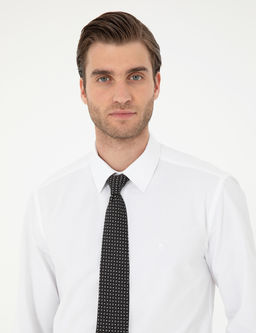 Beyaz Slim Fit Uzun Kollu Basic G_mlek