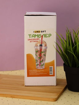 Тамблер iLikeGift "Dinosaurs attack", green (380 мл)