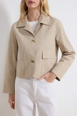 Bej Yumusak Tuseli Ince Regular K?sa Mont TWOSS26MO00012