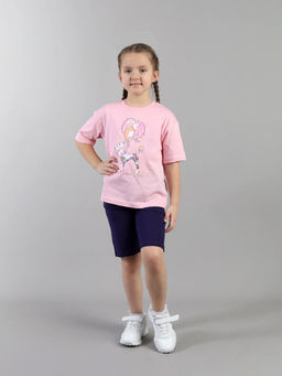 CRB wear / CSKG 90286-27-432 Комплект для девочки (футболка, шорты),розовый/Ex.Cherubino