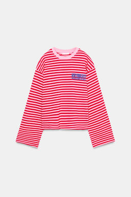STRIPED T-SHIRT WITH SLOGAN - Zara фото 14