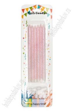 Свечи праздничные (6 шт) SF-7830, розовый