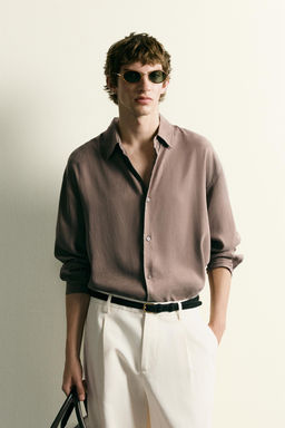 CAMISA FLUIDA RELAXED FIT / Gris topo - Zara фото 2