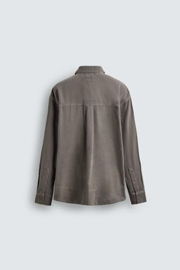 WASHED DENIM SHIRT - Zara фото 8