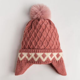 Шапка для девочки MINAKU «Ромбы», размер 50-52, бежевая