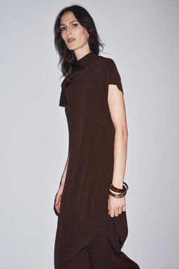 MIDI TUNIC DRESS WITH BOW - Zara фото 2