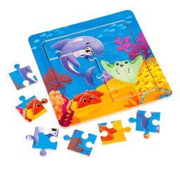 Пазлы «Морской мир», 16 элементов, 14×14 см