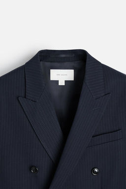 DIPLOMATIC STRIPE DOUBLE-BREASTED SUIT BLAZER - Zara фото 8