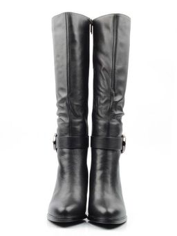 02-K56-D1 BLACK Сапоги зимние женские (натуральная кожа, натуральный мех (еврозима)) - Фабричный китай фото 8