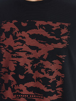 Bisiklet Yaka K?sa Kollu Bask?l? Penye Erkek Ti??rt