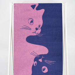 Полотенце махровое 6с102.411ж1 Инь-ян-коты(пурпурн3) 67х150см