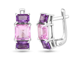 Серьги, морганит , синт.александрит, Вилар