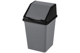 Ведро для мусора с подвижной крышкой 5 л 19*19*27 см квадратное серый/черный (940518) - Elan gallery фото 4